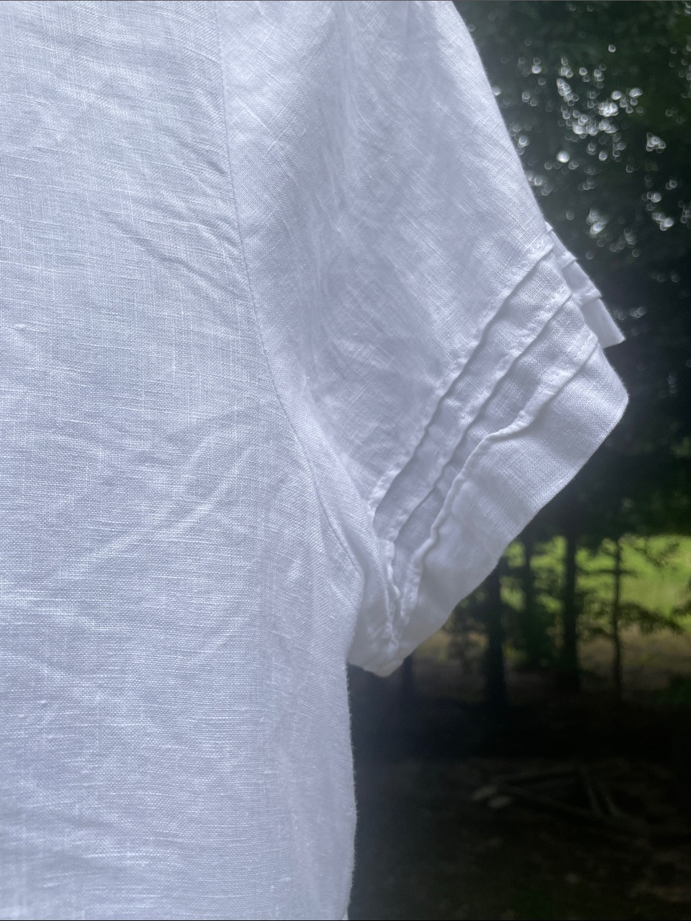 Avenue 18-20 Linen Classic White ShortSleeve Shirt Womens pit to pit 25” Preworn - Picture 11 of 16